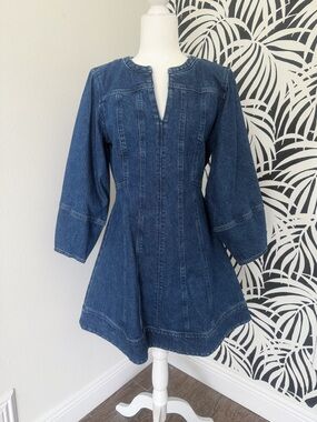 LOFT Denim Barrel Sleeve Mini Dress
